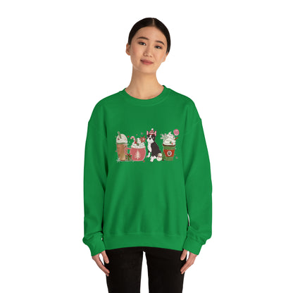 Boston Terrier Dog Latte Christmas Sweatshirt