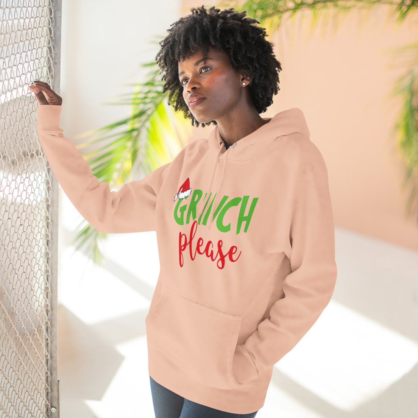 Grinch Please Christmas Pullover Hoodie