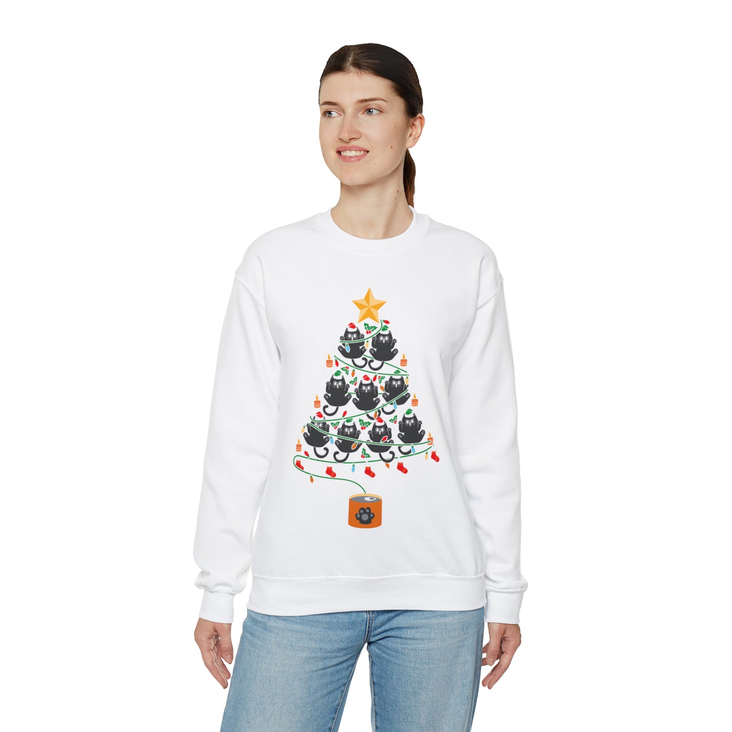 Black Cats Christmas Tree Christmas Sweatshirt