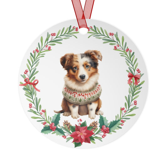 Australian Shepherd Dog in Sweater Ornament