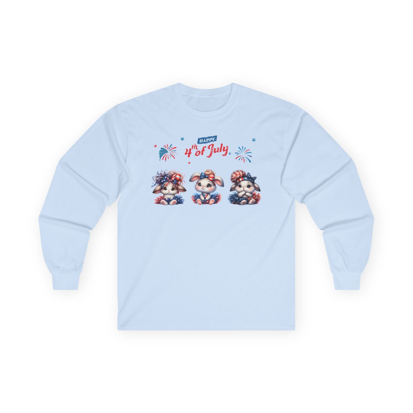 4th of July Rabbits in Tutus Long Sleeve T-Shirt