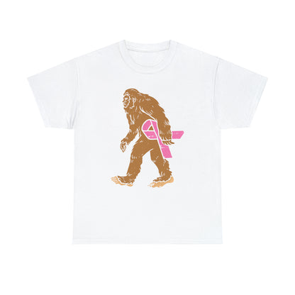 Squatch Bigfoot Breast Cancer Halloween Short Sleeve Tee