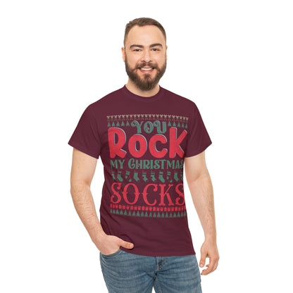 You Rock My Christmas Socks Christmas Ugly Sweater Short Sleeve Tee