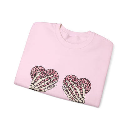 Skeleton Hand on Hearts Valentine Sweatshirt