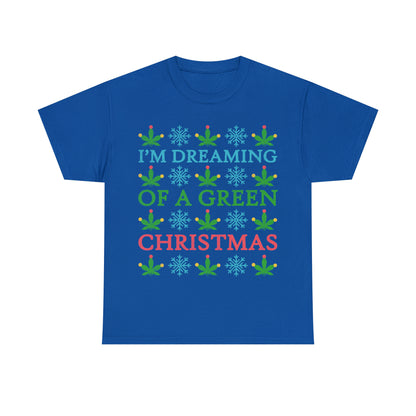 I'm Dreaming of a Green Christmas Ugly Sweater Short Sleeve Tee