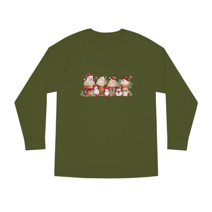 Snowmen Coffee Latte Christmas Long Sleeve T-shirt