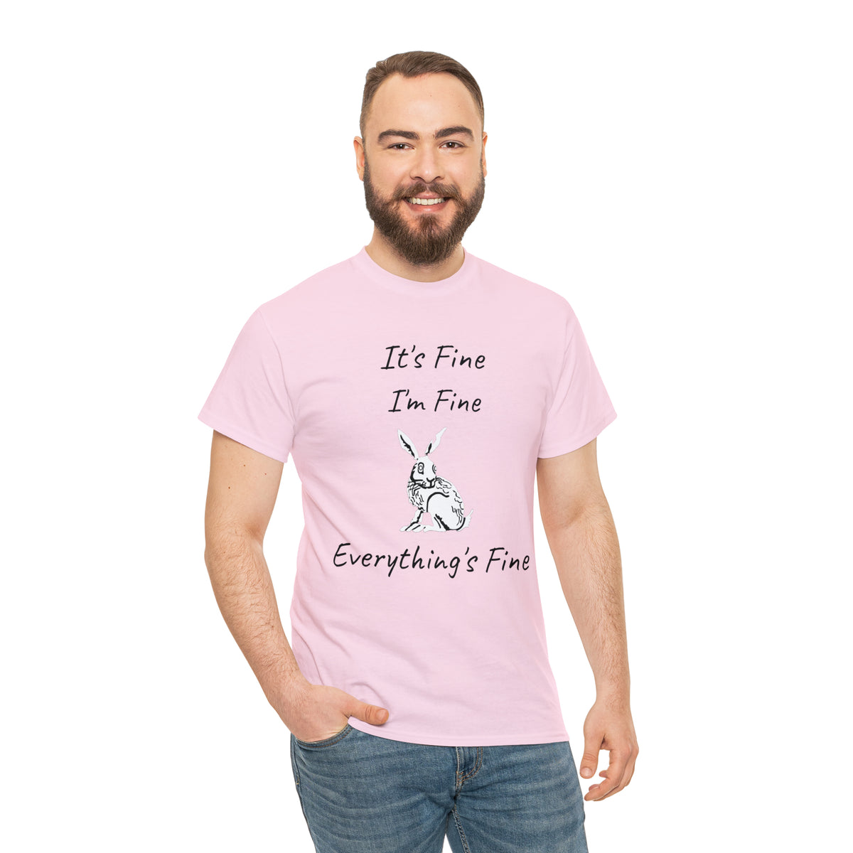 Its Fine Everythings Fine Rabbit Shirt Unisex Heavy Cotton Tee