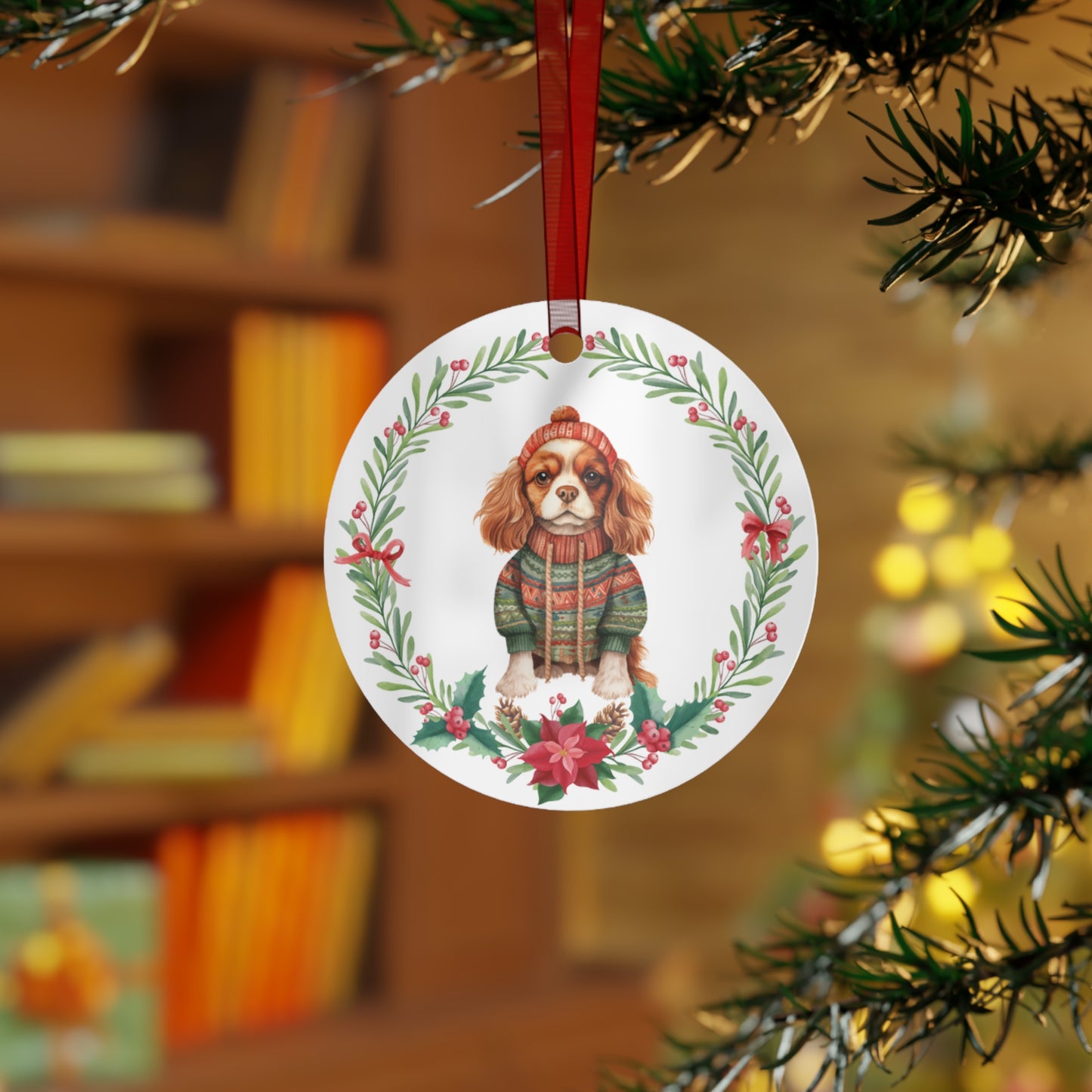 Cavalier King Charles Spaniel Dog in Sweater Ornament