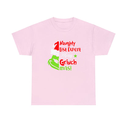 Naughty List Expert Grinch Christmas Short Sleeve Tee