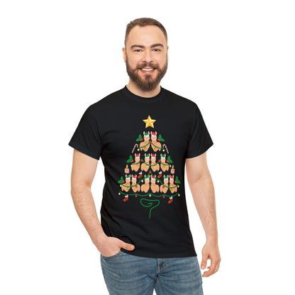 Llama Christmas Tree Christmas Short Sleeve Tee