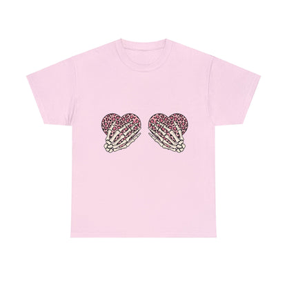 Skeleton Hand on Hearts Valentine Short Sleeve Tee