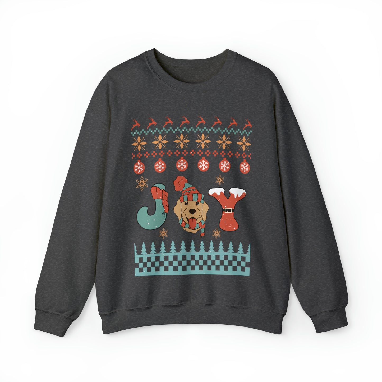 Joy Golden Retriever Dog Christmas Ugly Sweater Sweatshirt