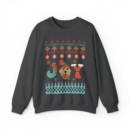 Joy Golden Retriever Dog Christmas Ugly Sweater Sweatshirt