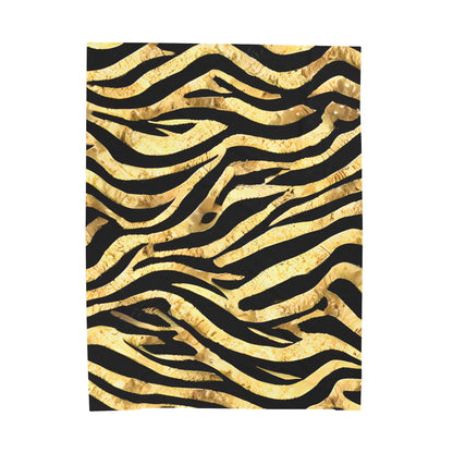 Gold Zebra Print Blanket