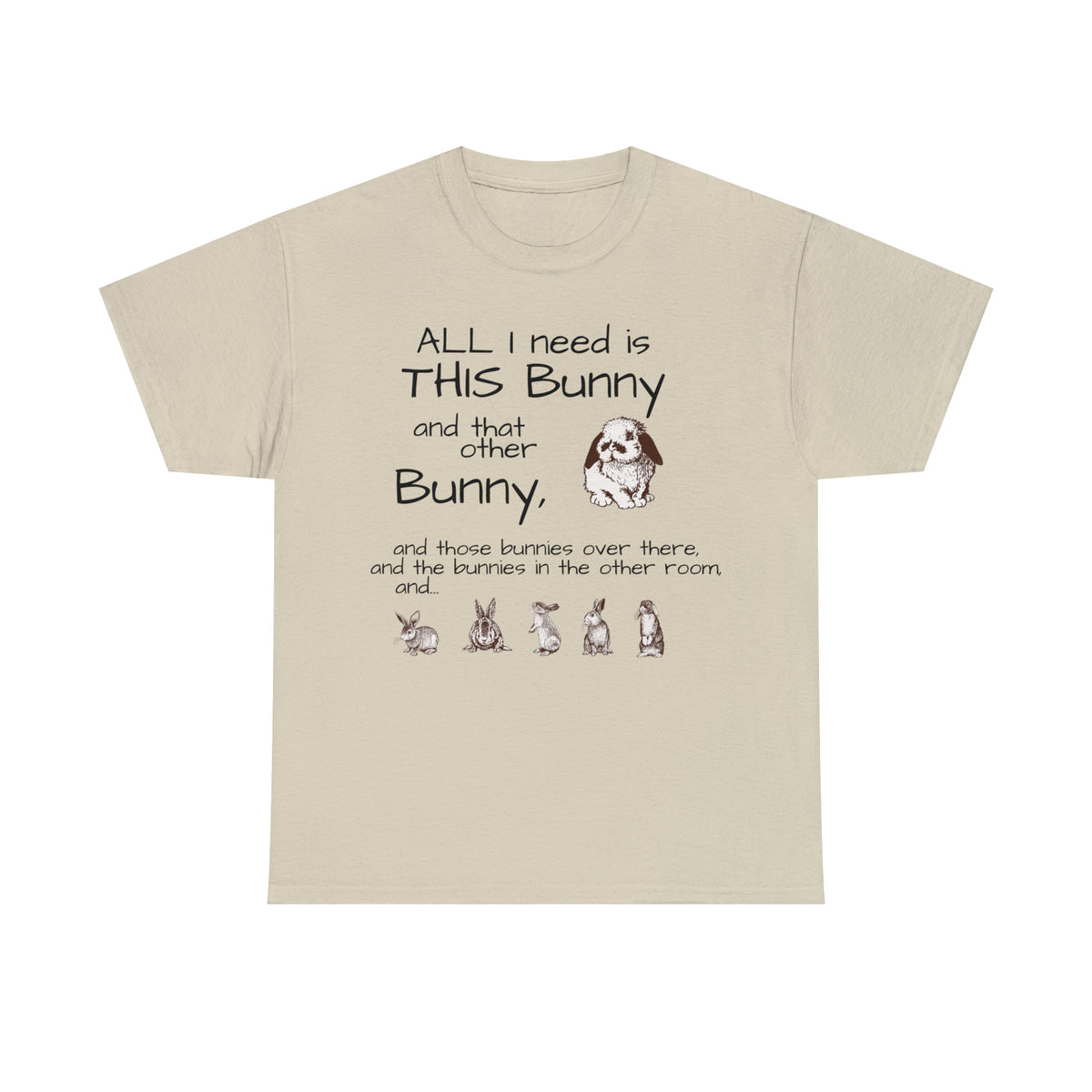 All The Bunnies Rabbit lover Unisex Heavy Cotton Tee