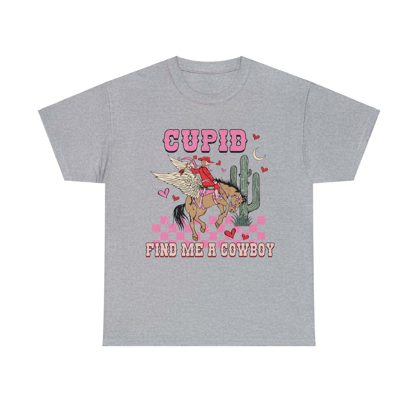 Cupid Find Me a Cowboy Valentine Short Sleeve Tee