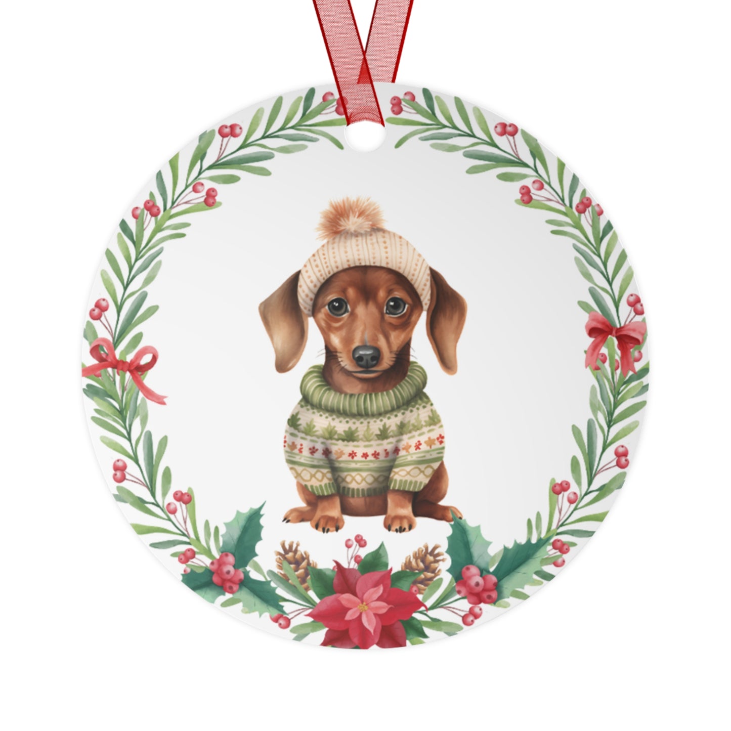 Dachshund  Dog in Sweater Ornament