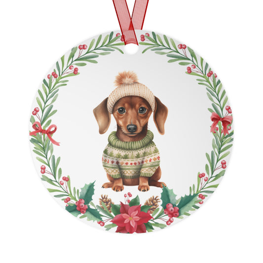 Dachshund  Dog in Sweater Ornament