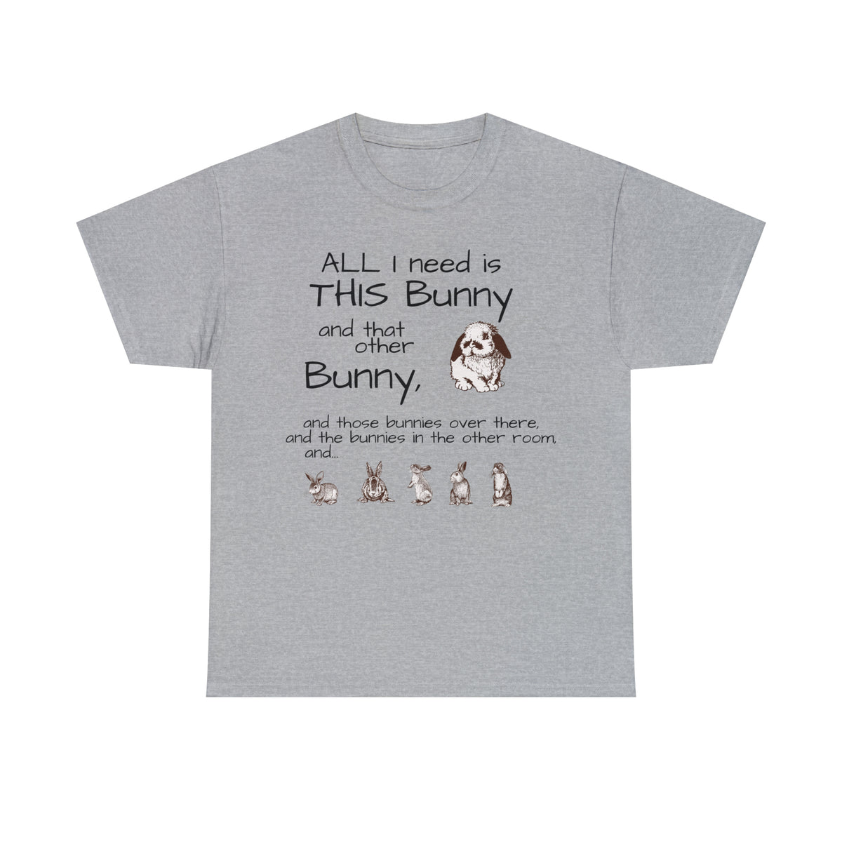 All The Bunnies Rabbit lover Unisex Heavy Cotton Tee