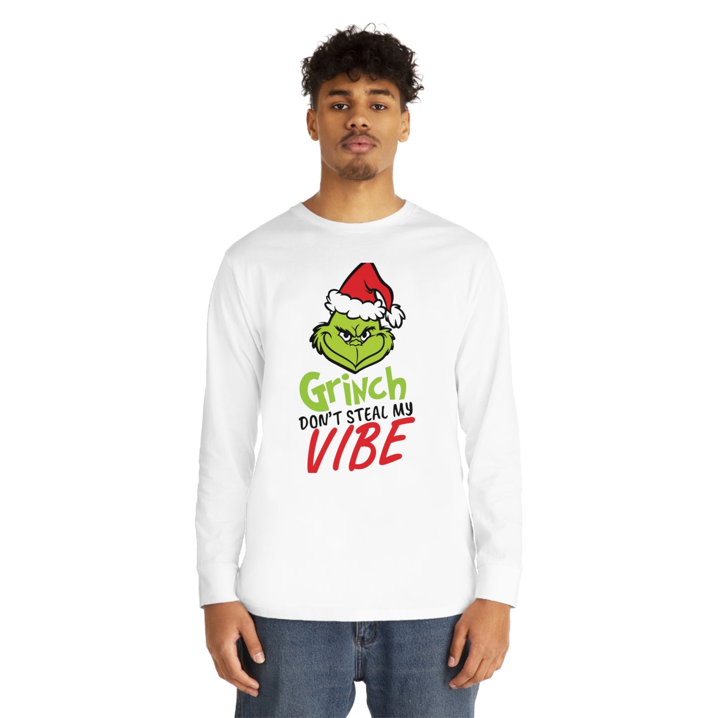 Grinch Don't Kill My Vibe Design 2 Christmas Long Sleeve T-Shirt