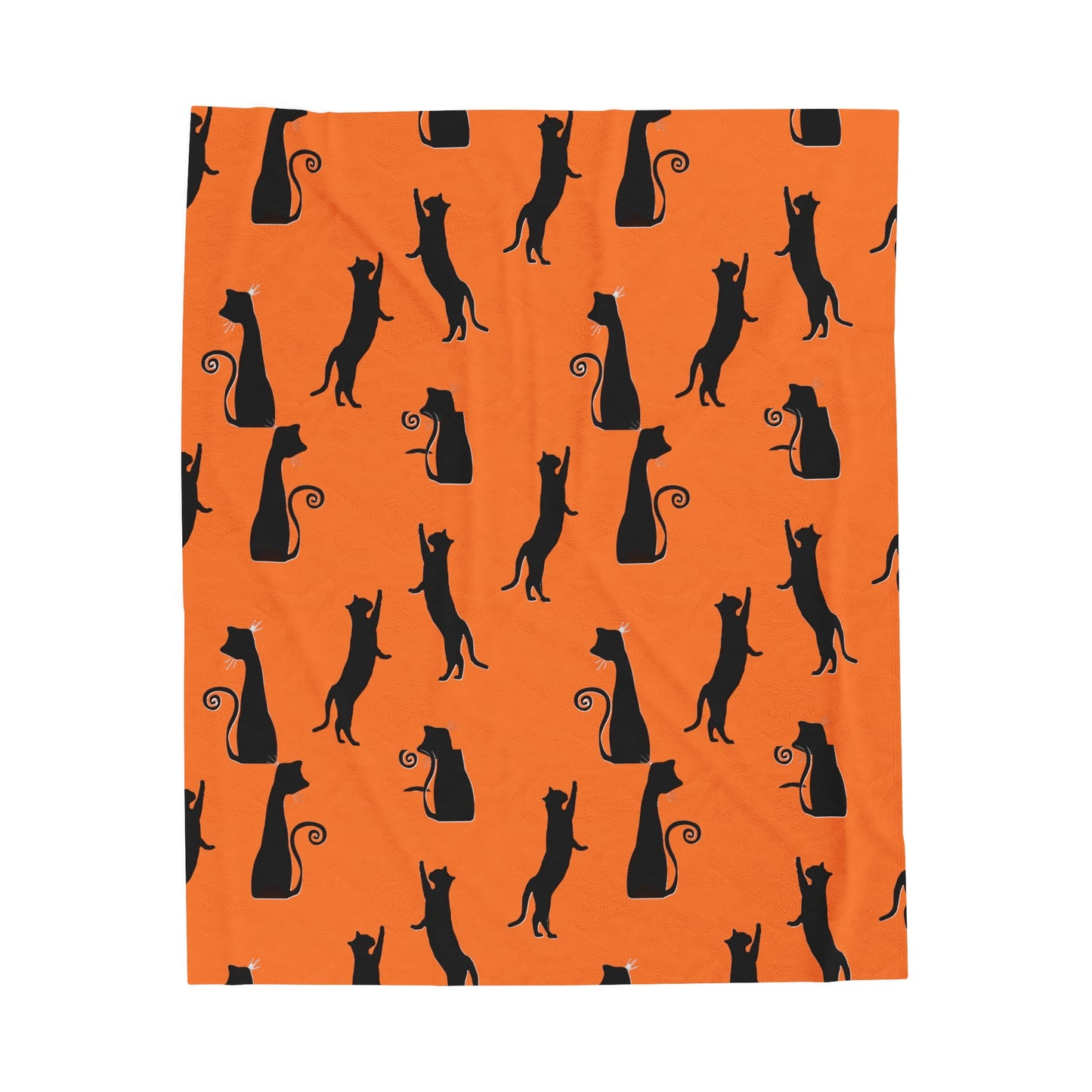 Black Cats on Orange Blanket