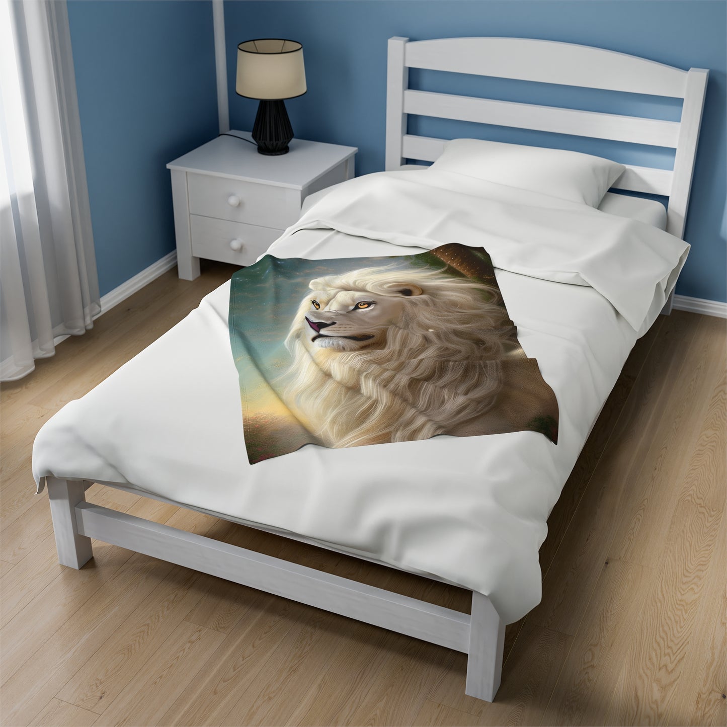 White Lion Head Blanket