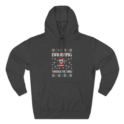 Santa Dabbing Through the Snow Christmas Ugly Sweater Pullover Hoodie