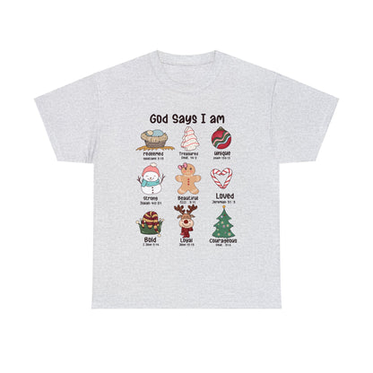 God Says I Am Christmas Short Sleeve Tee