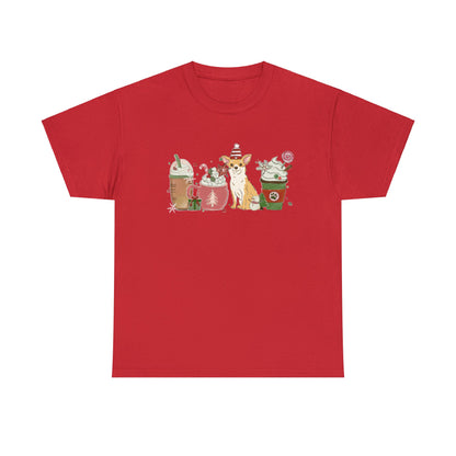 Chihuahua Dog Latte Christmas Short Sleeve Tee