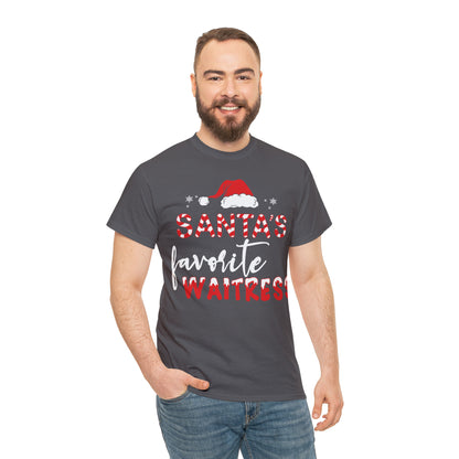 Santa's Favorite Waitress Christmas Short Sleeve Tee