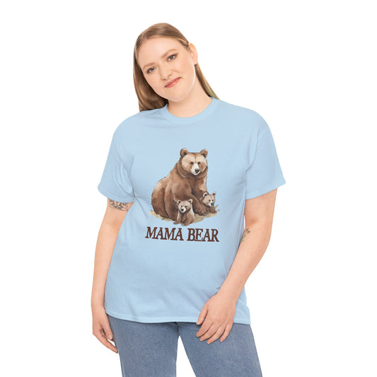 Mama Bear Grizzly Bear with Cubs Short Sleeve Tee