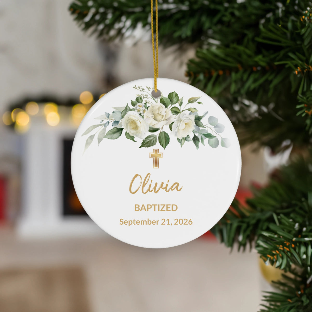 Personalized Christening/Baptized Ornament