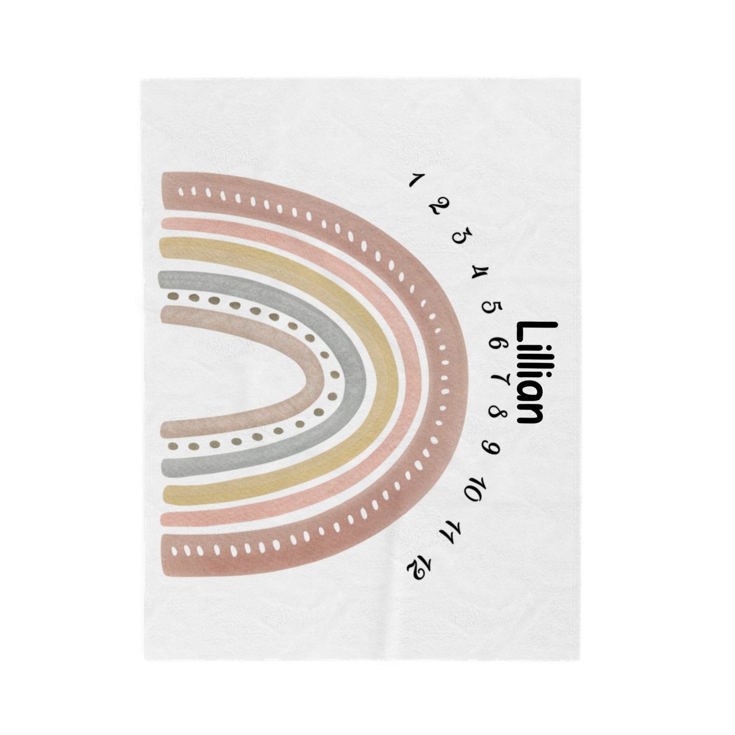 Boho Rainbow Milestone Velveteen Plush Blanket