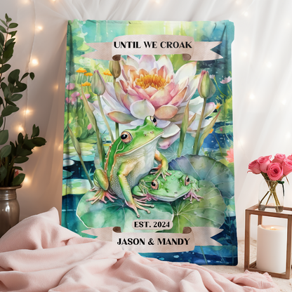 Until We Croak Frog Velveteen Plush Blanket