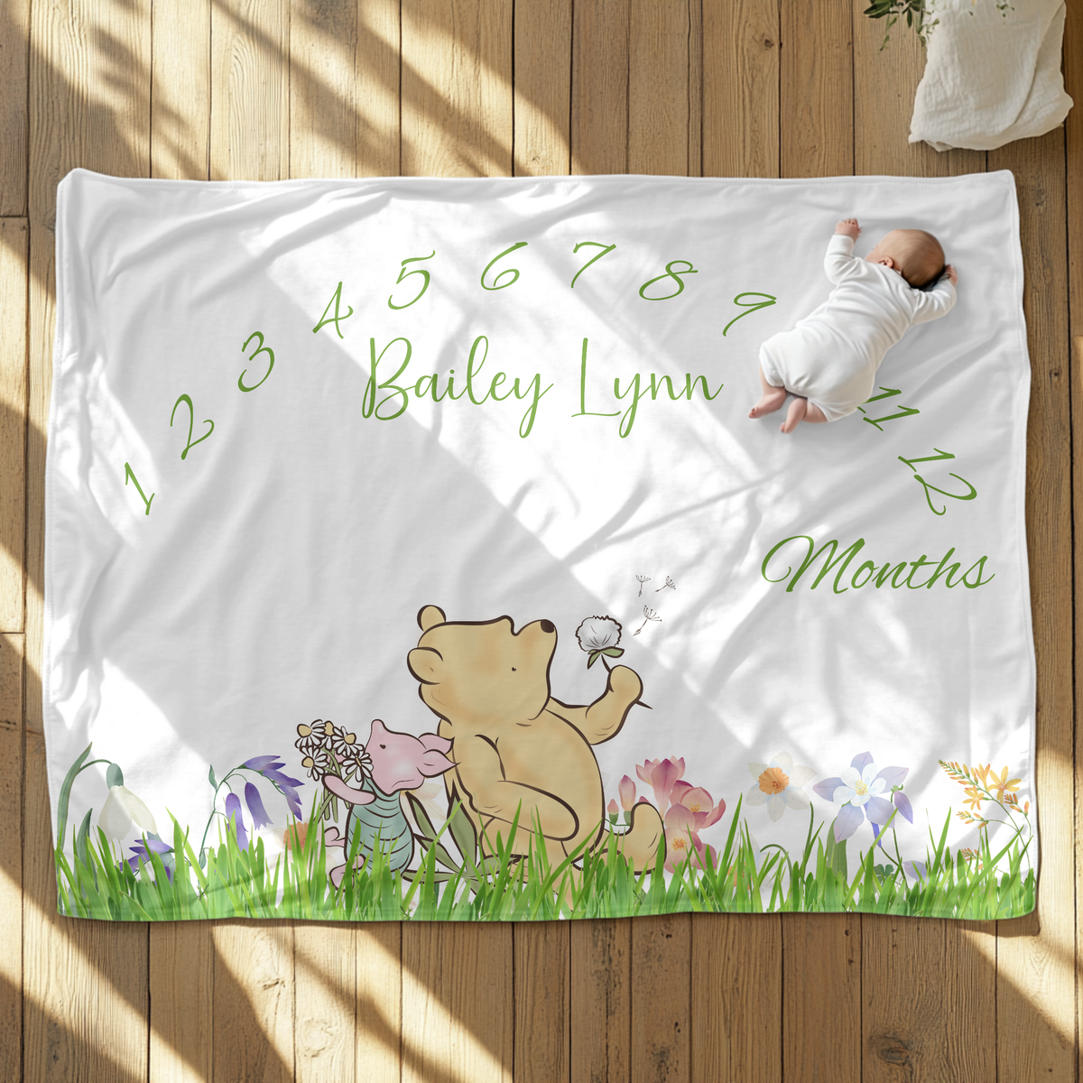 Personalized Winnie The Pooh Velveteen Plush Blanket