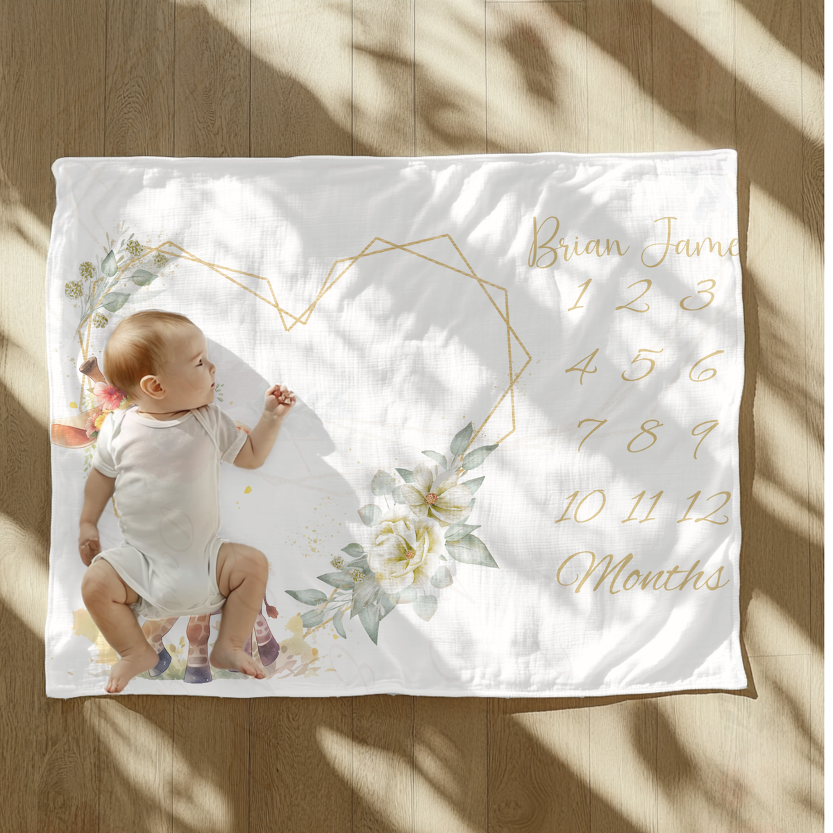 Personalized Giraffe Velveteen Plush Blanket