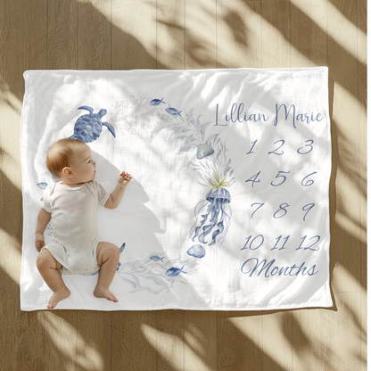 Personalize Sea Life Velveteen Plush Blanket