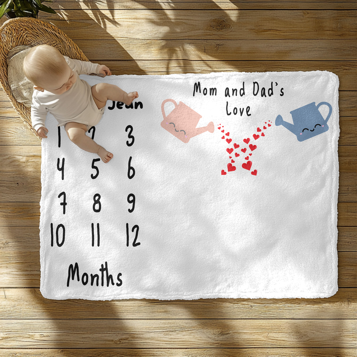 Personalized Mom & Dad's Love Velveteen Plush Blanket