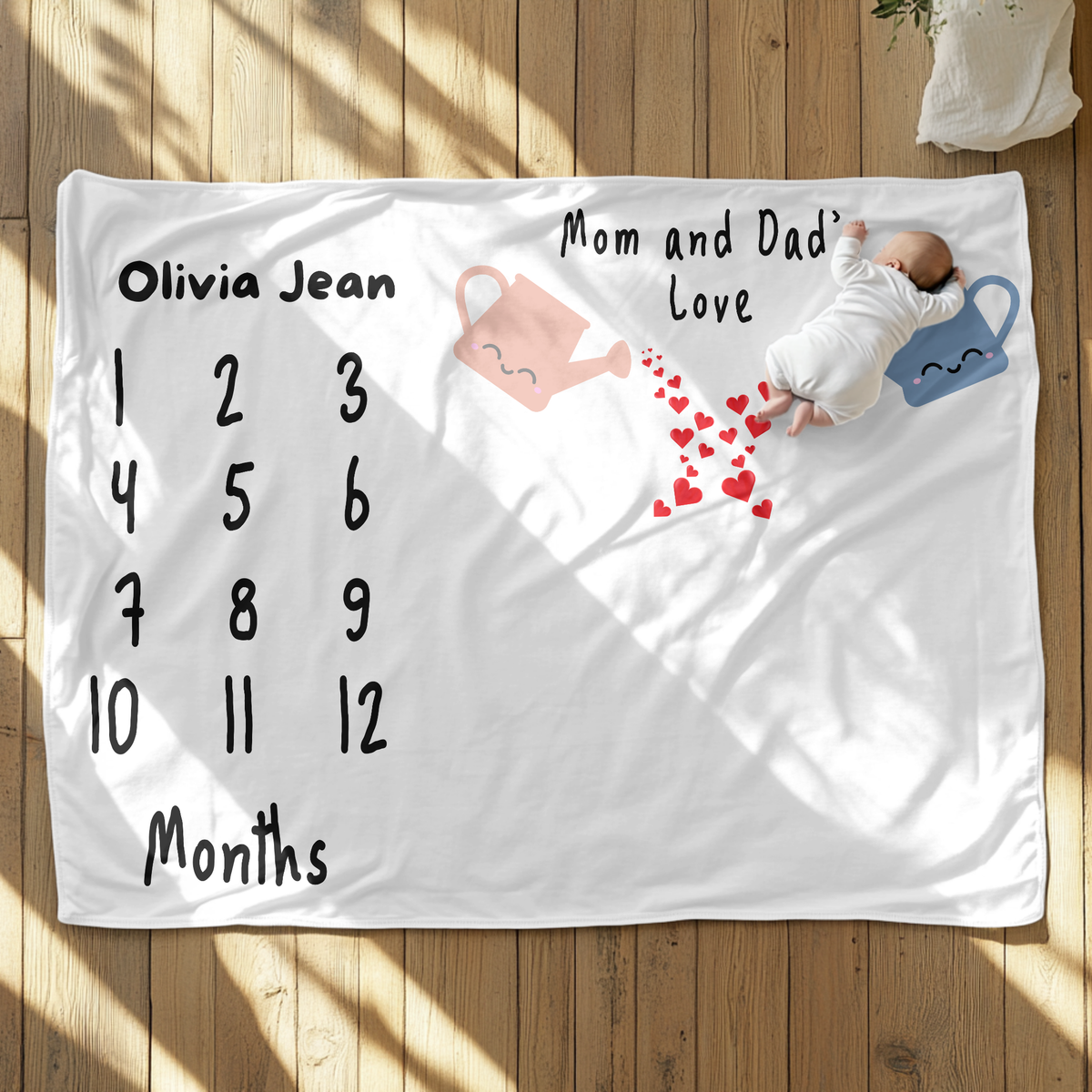 Personalized Mom & Dad's Love Velveteen Plush Blanket