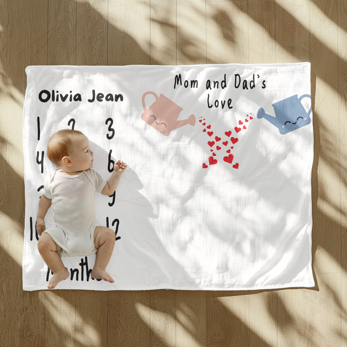 Personalized Mom & Dad's Love Velveteen Plush Blanket