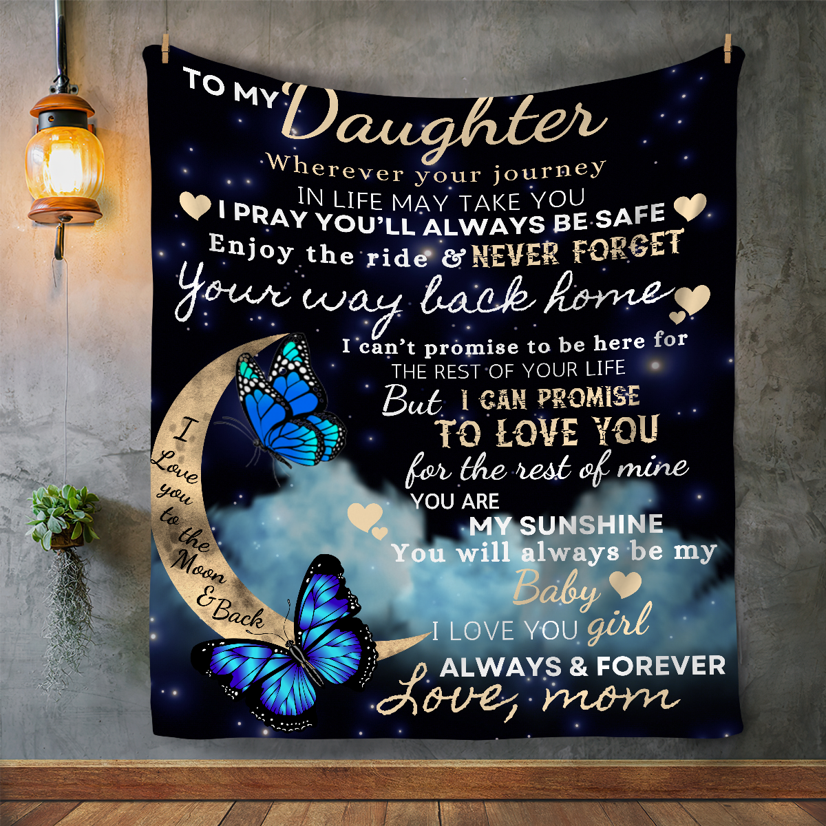 To My Daughter Journey of Love Velveteen Blanket