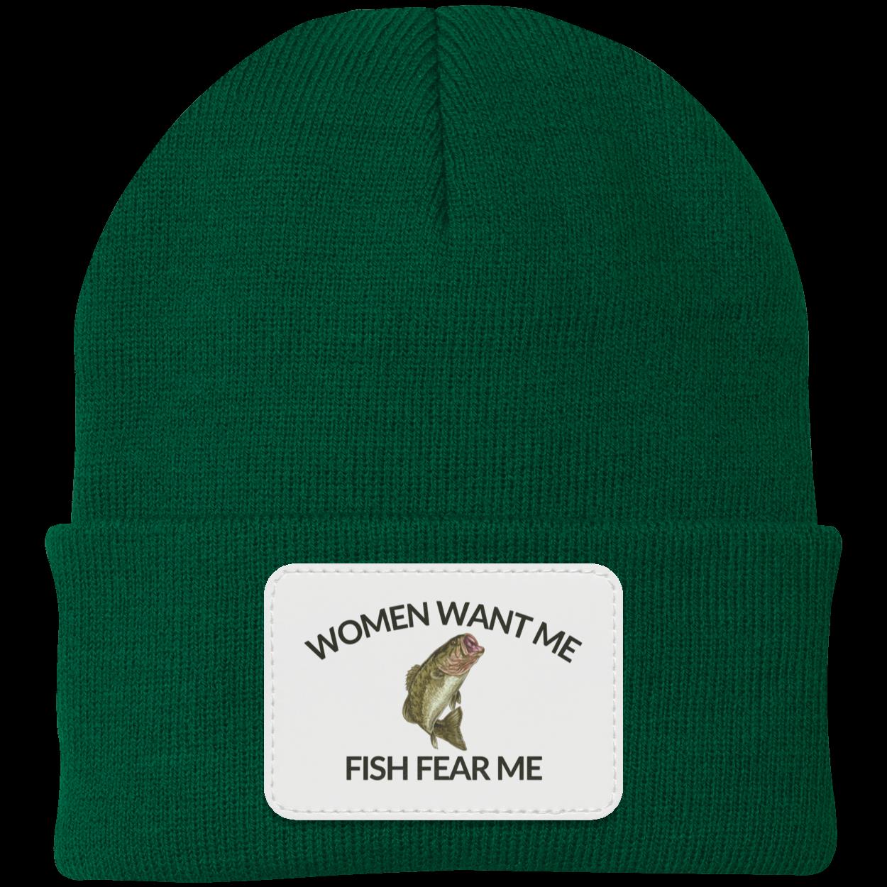 Women Want Me Fish Fear Me Fishing Beanie Knit Cap