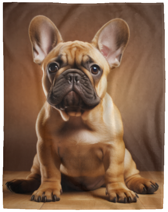 French Bulldog Fawn Frenchie Plush Fleece Blanket