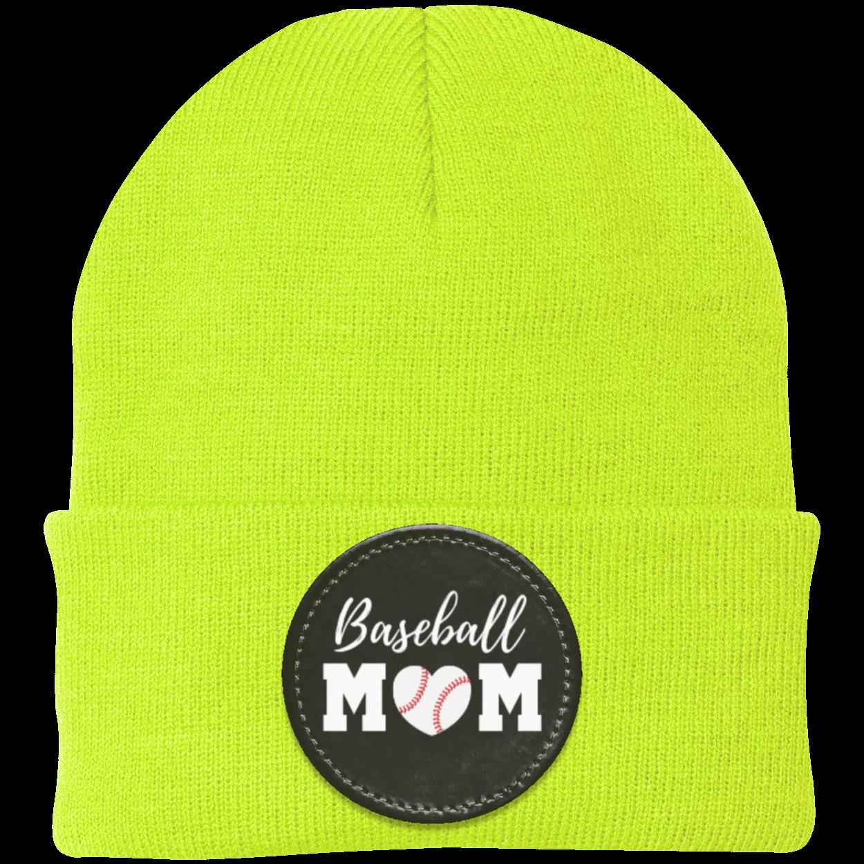 Baseball Mom Dad Heart Beanie Knit Cap