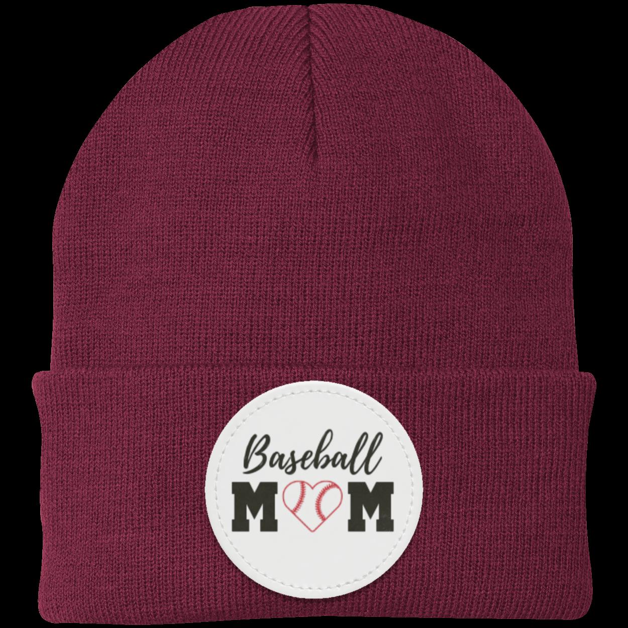 Baseball Mom Dad Heart Beanie Knit Cap