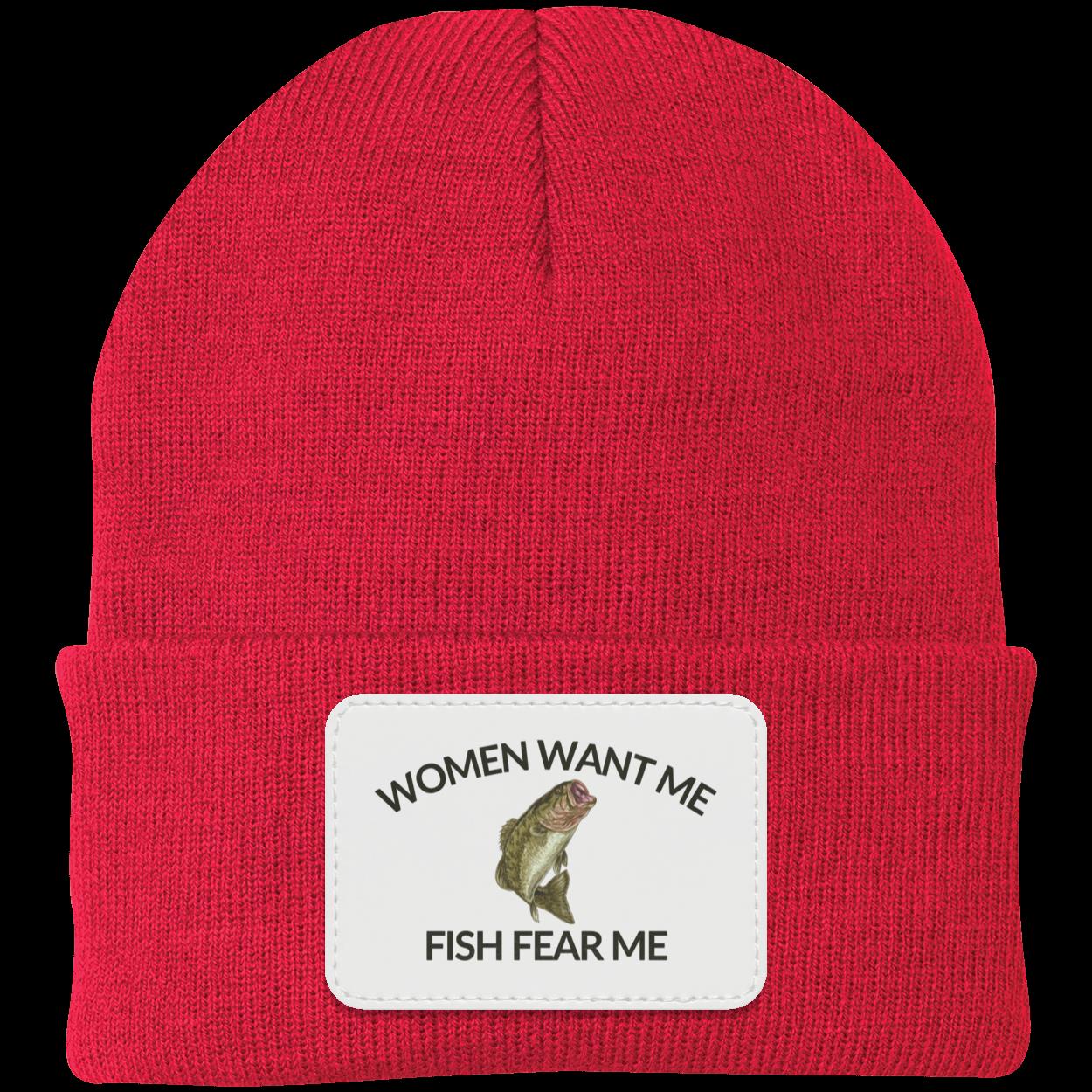 Women Want Me Fish Fear Me Fishing Beanie Knit Cap