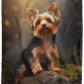 Yorkshire Terrier Yorkie in Forest Plush Fleece Blanket