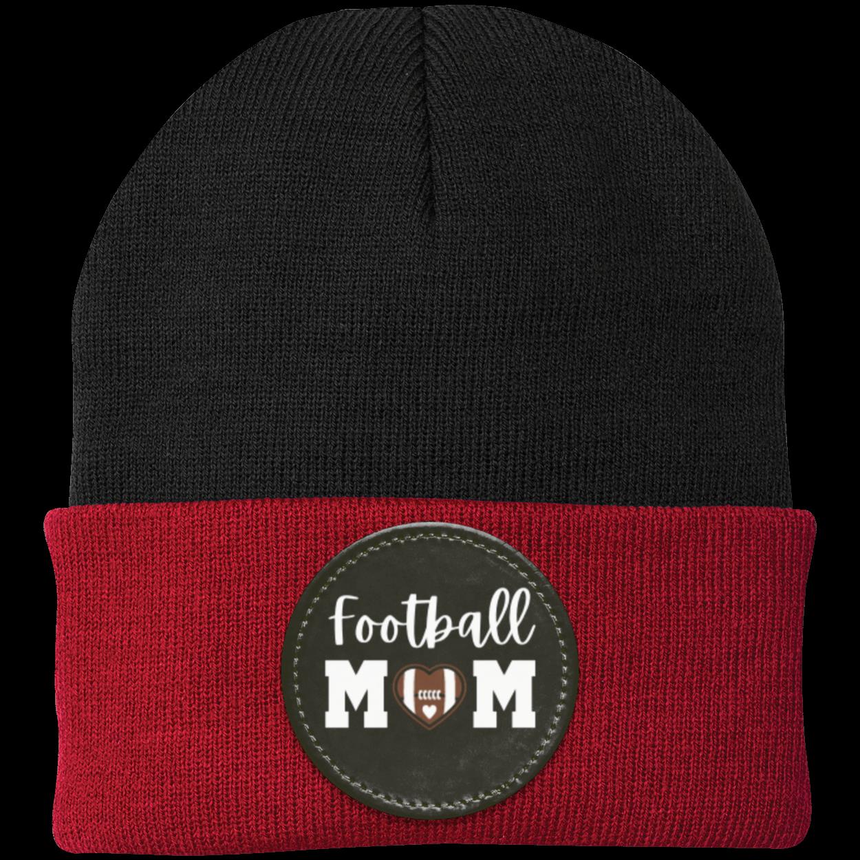 Football Mom Dad Heart Beanie Knit Cap