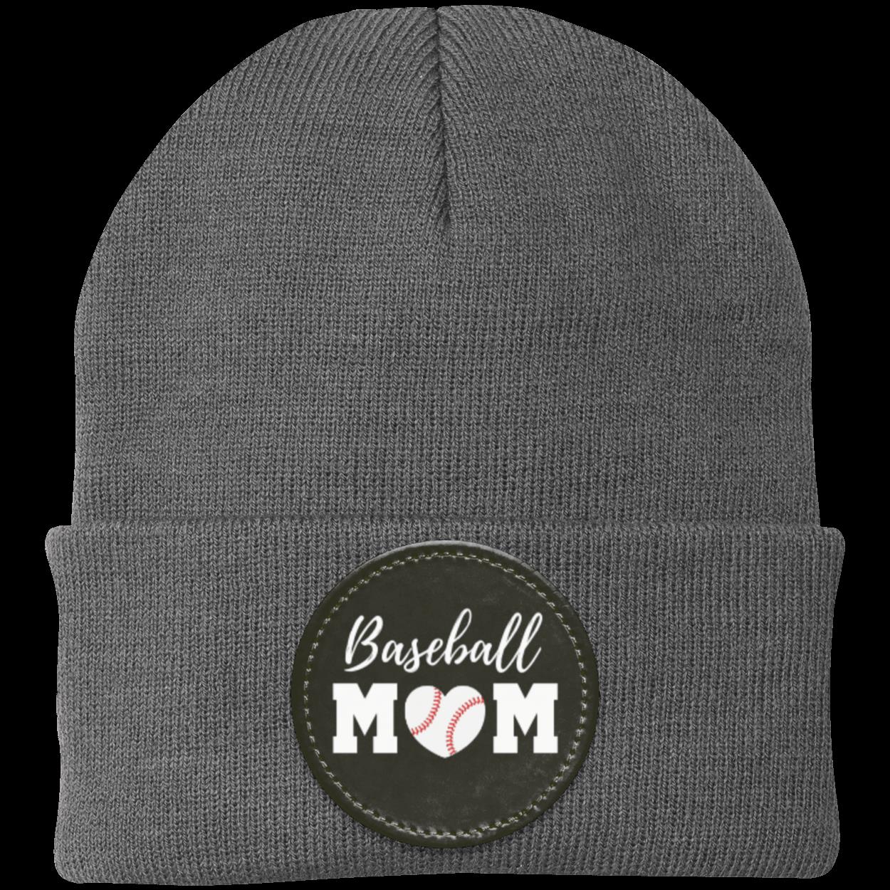 Baseball Mom Dad Heart Beanie Knit Cap