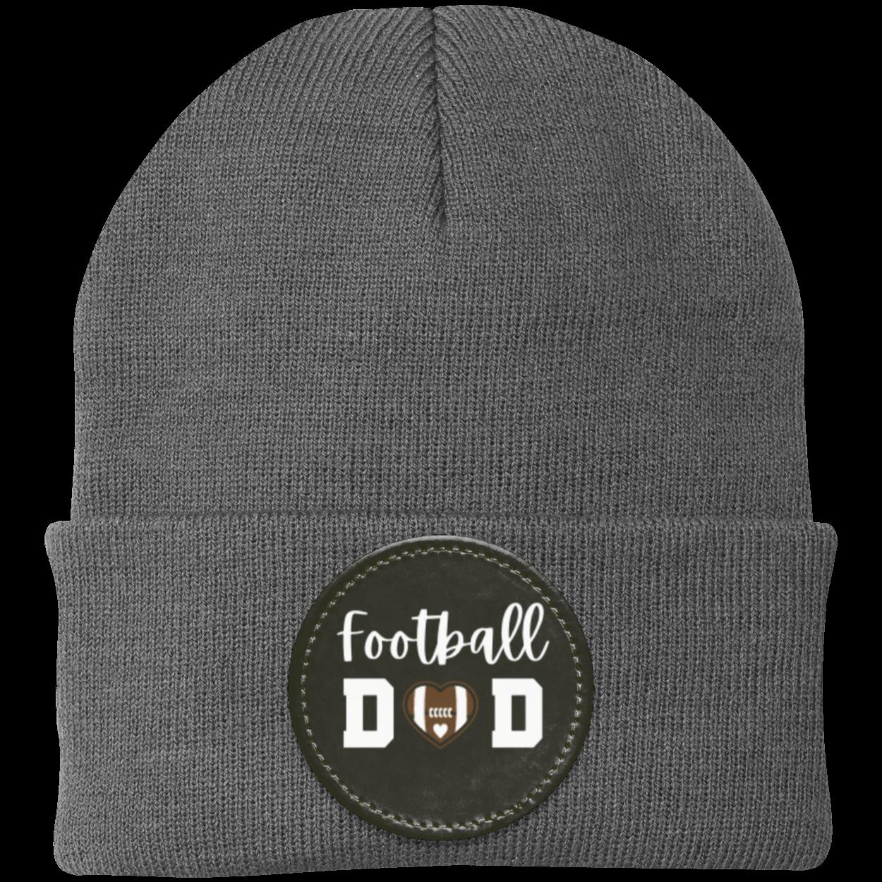 Football Mom Dad Heart Beanie Knit Cap